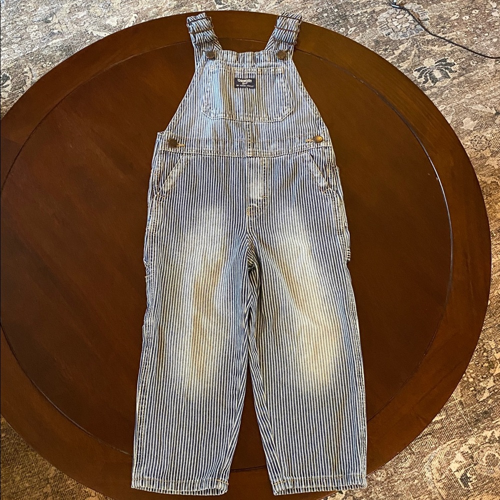 OshKosh B'gosh Blue and White Striped Overalls
